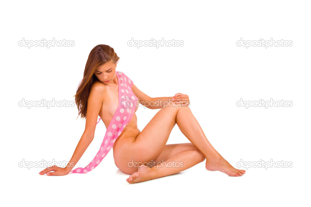 Cropped Beautiful Naked Woman Sitting Up Moisturising Legs