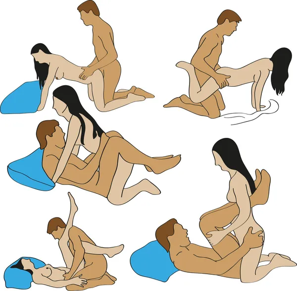 Typical sex positions — Stock Vector