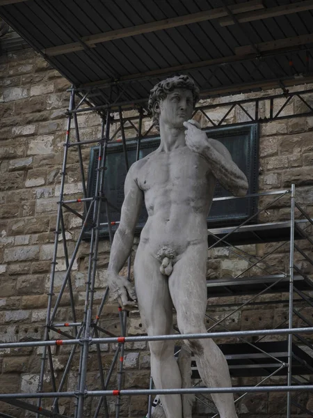 Детали Статуи Мианджело Донателло Крупным Планом — стоковое фото