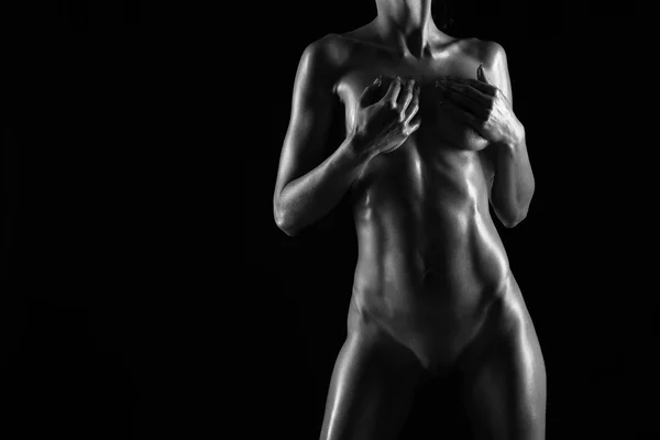 Fotografie nahé ženy, krásné sexy tělo — Stock fotografie